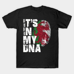 It's In My DNA Fingerprint Wales Flag Sport National Pride T-Shirt